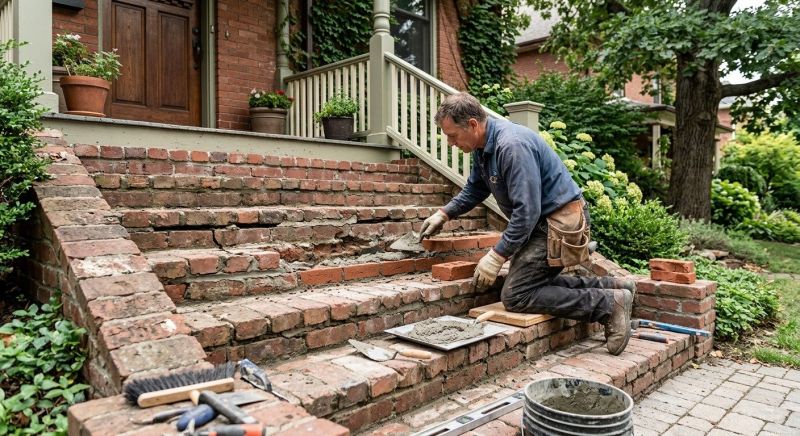 Brick Stairs Repair in Thompsons Station, TN