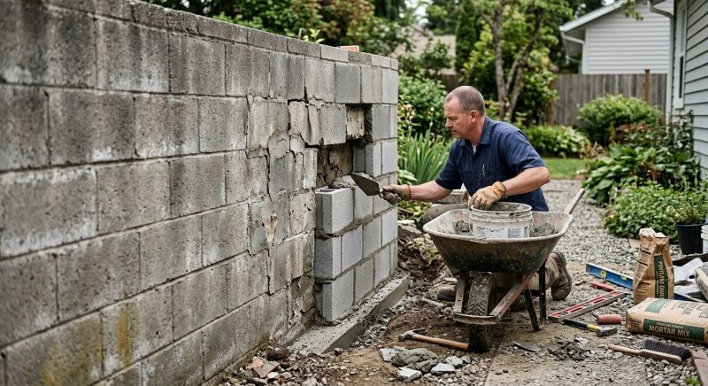 Cinder Block Wall Repair in Goodlettsville, TN