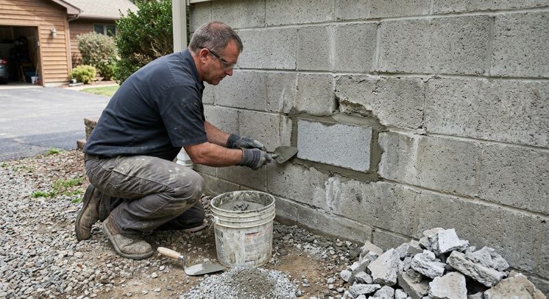 Cinder Block Wall Repair in La Vergne, TN