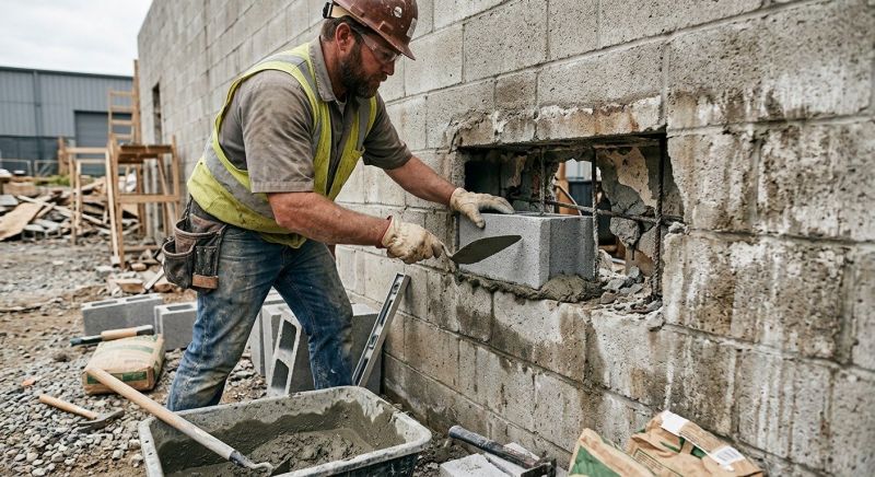Cinder Block Wall Repair in Sumner County, TN