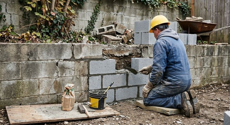 Cinder Block Wall Repair in Williamson County, TN