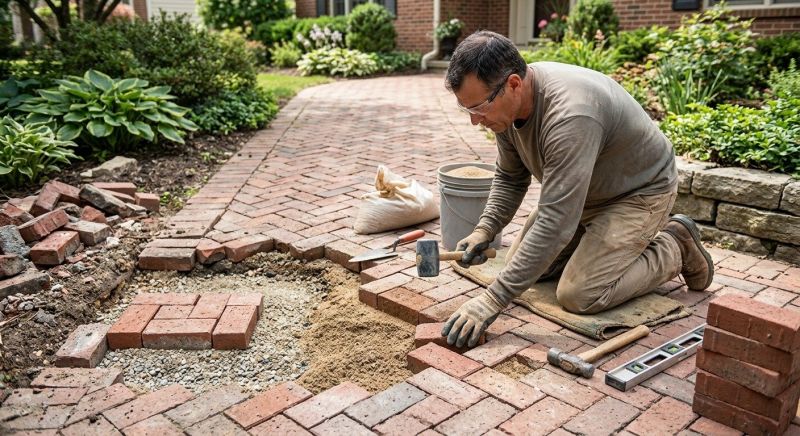 Entryway Brick Repair in Nashville, TN